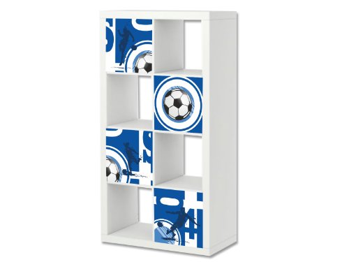 Stikkipix Fútbol Cascarillo para muebles | FC20 | Adhesivos adecuados para el estante EXPEDIT/KALLAX de IKEA (mueble no incluido)