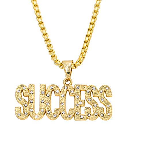 sufengshop Collares Pendientes de Letras Personalizadas de éxito Mujeres Hombres Hip Hop Joyas Collares de Cadena Larga Colgantes Regalo