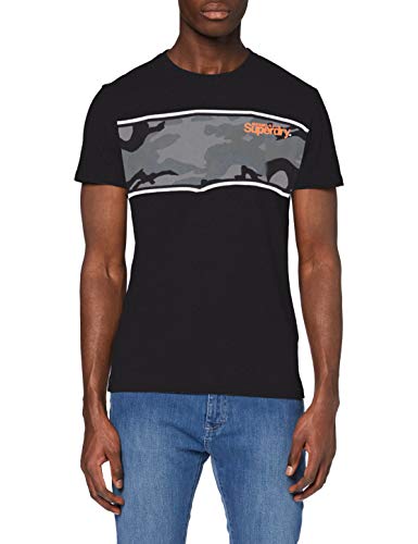 Superdry Core Logo Camo Stripe tee Camiseta, Negro (Black 02a), 3XL para Hombre