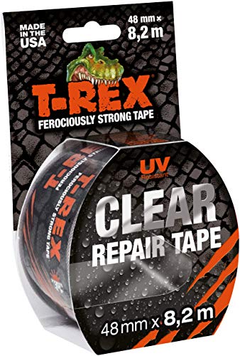T-REX Clear cinta adhesiva transparente Reparación cinta para la reparación rápida 48 mm x 8.2 m