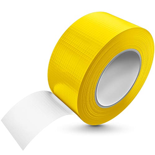 Tape-King - Cinta adhesiva (50 m x 48 mm), color amarillo, impermeable, adherencia extrema, cinta blindada corregible, se puede cortar a mano, cinta textil, cinta Gaffa, cinta Duct Tape
