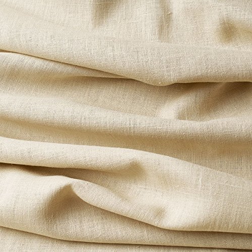 Tela de lino natural - 100% lino puro - Gran textura de lino - 20 colores - Por metro (Blanco lino)