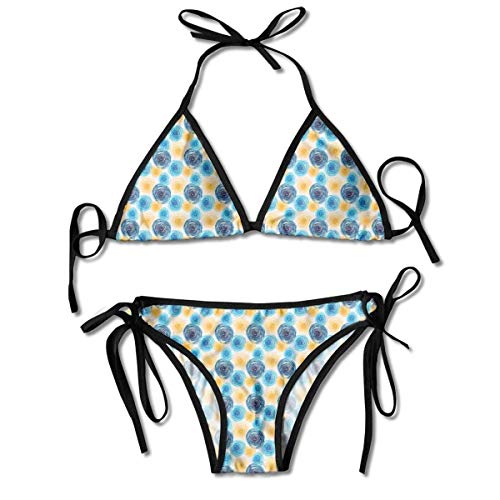 Triángulo Bikini Trajes de baño Impresionista Inspirado en el Arte Círculos entrelazados Ilustración Conjuntos de Bikini Traje de baño de Playa Traje de baño