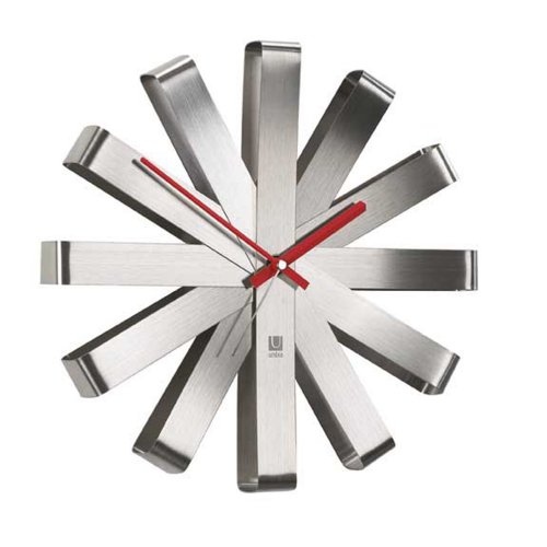 Umbra 118070-590 Ribbon - Reloj de pared (30 cm), acero