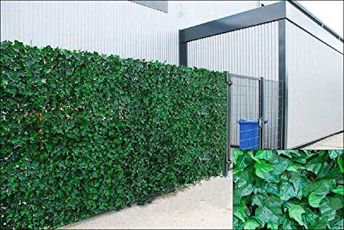 Welsh Green Screens Paneles artificiales de hoja de hiedra en rollo, valla de jardín, 1 m x 3 m, enrejado de imitación verde para balcón (1,5)