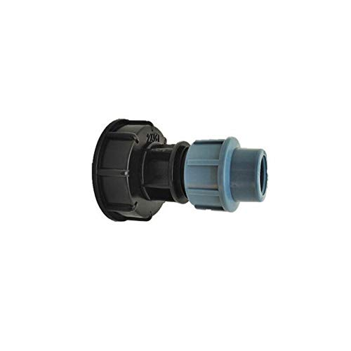 1 adaptador IBC S60X6 para empalmes de manguera 20/25/32 mm, conector recto, para permitir controlar y regular el flujo de agua.