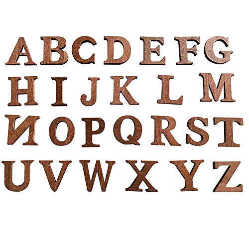 34 letras letras de madera natural, letras de rompecabezas de madera de la A a la Z, Alfabeto ortografía madera,adecuado para la decoración del hogar de bricolaje la escuela