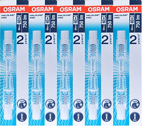 5 pcs Osram halógena de la lámpara Haloline Pro, R7s, 230V, longitud: 78 mm, 48 W