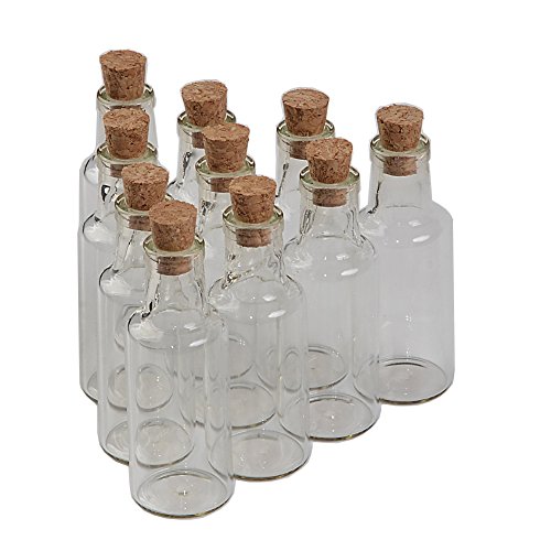 50 frascos de cristal transparente con cork, capacidad de 25 ml, se puede utilizar para hacer un deseo botella y luego tirar a la distancia (50, 25 ml)
