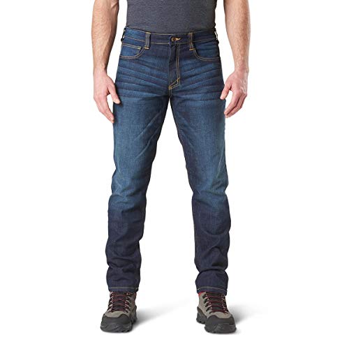 5.11 Tactical Hombre Defender-Flex Slim Pantalones de Trabajo con Bolsillos en la Cintura, Style 74465, Hombre Defender-Flex Jean-Slim, Hombre, 74465-649-32, Dark Wash Indigo, 32W / 30L