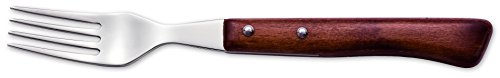 Arcos Serie Cuchillos de Mesa, Tenedor, Tenedor de Acero Inoxidable 18y10 de 200 mm, Mango Madera Comprimida Color Marrón
