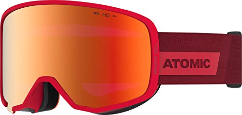 Atomic Máscara de esquí All-Mountain, Unisex, Para tiempo nublado a soleado, Montura grande, Compatible con gafas de vista, Tecnología HD, Revent HD OTG, Rojo/Rojo HD, AN5106078
