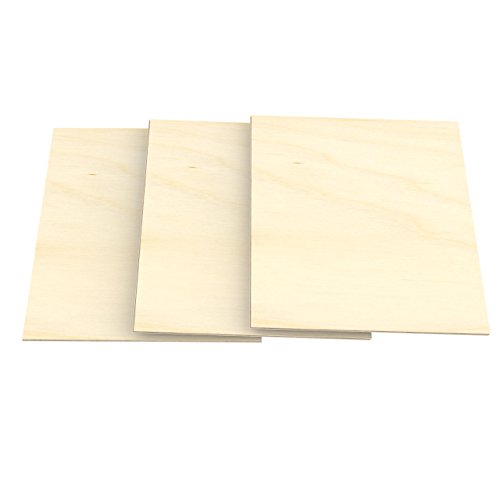 AUPROTEC 3x A4 Placas de madera 6mm Contrachapado de Abedul (210 mm x 297 mm) para manualidades bricolaje marquetería madera maciza contrachapada