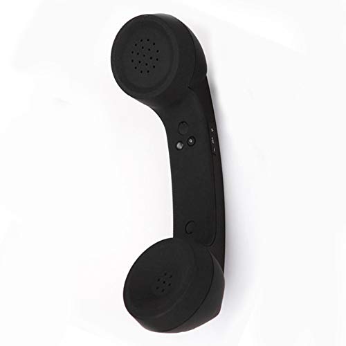 Auricular de teléfono, receptor inalámbrico de ABS con Bluetooth, portátil, retro, larga duración, estéreo, cómodo y cómodo, accesorio para teléfono móvil, Negro