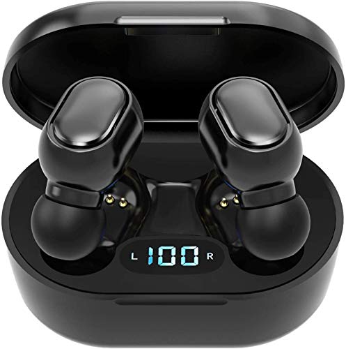 Auriculares inalámbricos Bluetooth 5.0 con caja de carga, micrófono integrado, control táctil, 40 horas de duración, sonido estéreo HD 3D para iOS y Android S07