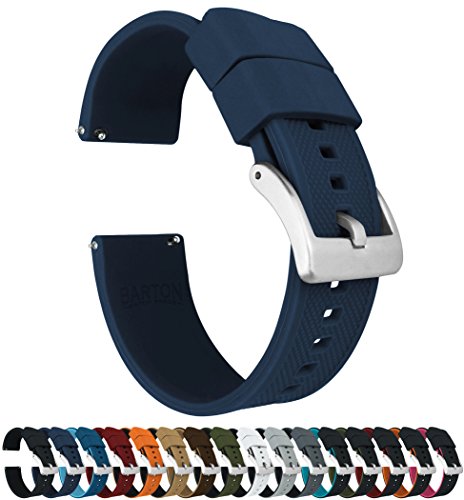 Barton - Correa de reloj de silicona Elite con liberación rápida. Color a elegir, medidas: 18 mm, 19 mm, 20 mm, 21 mm, 22 mm, 23 mm y 24 mm 22mm azul