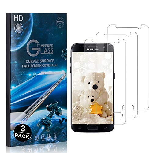 Bear Village® Protector de Pantalla para Galaxy S7, 9H Dureza Alta Definicion Cristal Templado, Sin Burbujas, Protector de Pantalla para Samsung Galaxy S7, 3 Unidades