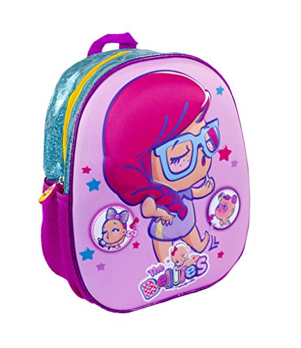 Bellies - Mochila Escolar con diseño 3 D, para niños y niñas a Partir de 3 años, Color Rosa (Famosa 700015955)
