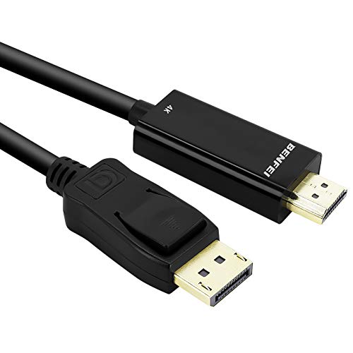 BENFEI Cable Displayport a HDMI 4K, 1,8 Metros DP a HDMI Adaptador bañado en Oro Compatible con Lenovo, DELL, HP, ASUS