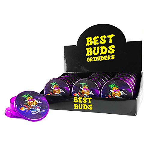 Best Buds Pineapple Express - Molinillo de plástico (3 piezas, diámetro de 50 mm)