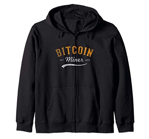 Bitcoin Miner BTC Blockchain College HODL Vintage Sudadera con Capucha