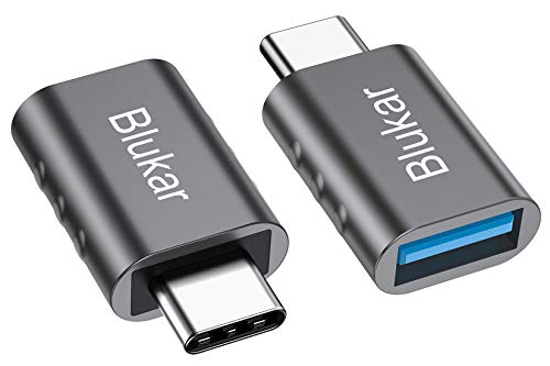 Blukar Adaptador USB C a USB 3.0, [2-Pack] USB Tipo C a USB 3.0 con OTG Aleación Zinc y Superficie Antideslizante para Huawei, Galaxy y Otros Dispositivos con USB C