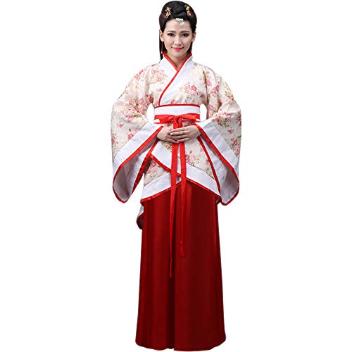BOZEVON Ropa de Mujer Traje Tang - Traje Tradicional de Estilo Chino Antiguo Vestidos de Hanfu - para Show de Escenario Actuaciones Cosplay, Estilo-2/2XL