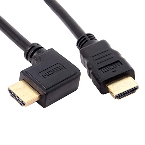 Cable HDMI 1.4 macho a HDMI macho de 90 grados hacia arriba o hacia abajo o hacia la izquierda o derecha, soporte 3D y Ethernet de 50 cm