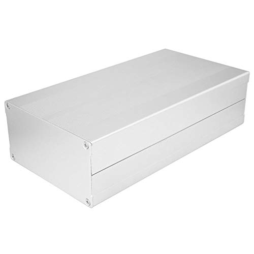 Caja de 55 x 106 x 200 mm Proyecto de Placa de Circuito de Bricolaje Electrónico Caja de Aluminio Caja de Enfriamiento Caja de Aleación de Aluminio, Tipo Dividido((arena plateada con placa plana))