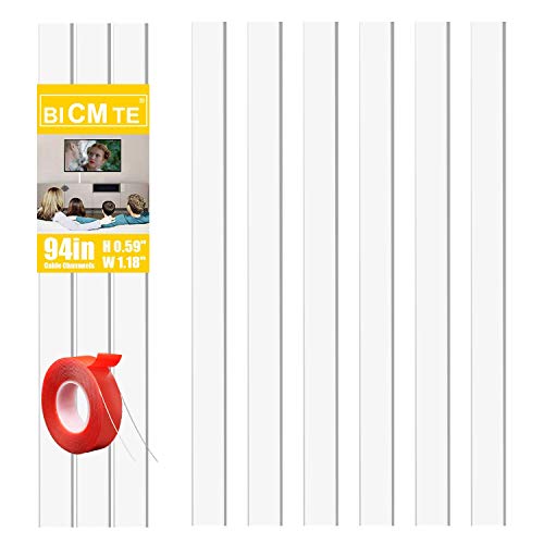 Canaletas para cables | Canaleta Cables Adhesiva Blanco| Usado para ocultar cables pared TV para Home Office (2,4 metros)