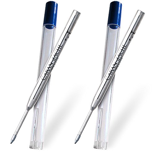Caran d'Ache – Juego de 2 bolígrafos con mina de repuesto Goliath, trazo ancho, color azul