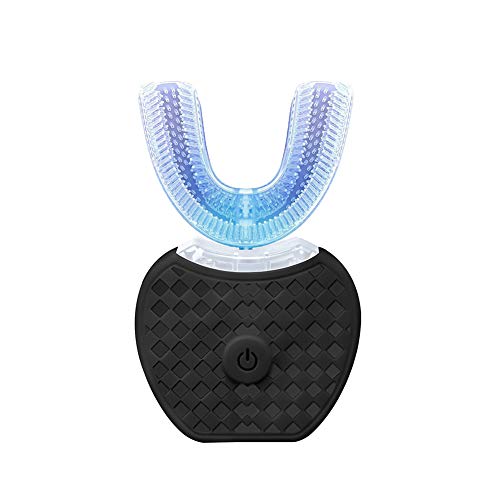 Cepillo de dientes eléctrico de conversión automática de frecuencia Cepillo de dientes ultrasónico tipo U Cepillo de dientes con acimut de 360 ​​° Manos realmente liberadoras con asiento de c