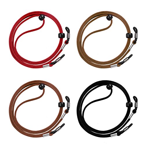 Cordón de Gafas 4 Piezas Universal Cuerda de Gafas Ajustable Antideslizante para Los Deportes y Actividades al Aire Libre