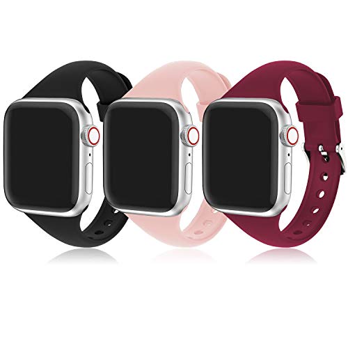 Correa Apple Watch, Correa Compatible con Apple Watch 44 mm 38 mm 42 mm 40 mm, Correa de Repuesto Deportiva de Silicona Suave Ultrafina de Adecuada para Apple Watch SE/iWatch Series 6 5 4 3 2 1