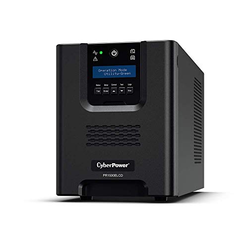 CyberPower PR1500ELCD Sistema de alimentación ininterrumpida (UPS) 8 Salidas AC 1500 VA 1350 W - Fuente de alimentación Continua (UPS) (1500 VA, 1350 W, 230 V, 47/63 Hz, C14 acoplador, 8 Salidas AC)
