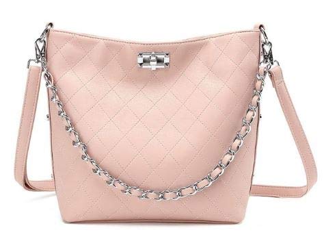 Desconocido Bolsa de hombro con diseño de diamantes, color rosa