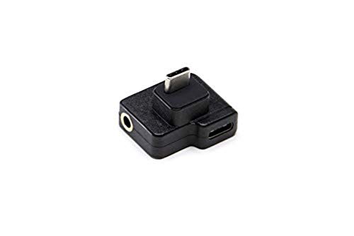 DJI Osmo Action Adaptador Dual CYNOVA USB-C/3.5 mm - Permite el Uso de Micrófonos Externos, Mejora la Calidad del Sonido de los Vídeos, Permite Cargar la Batería y Transmitir Datos - Negro