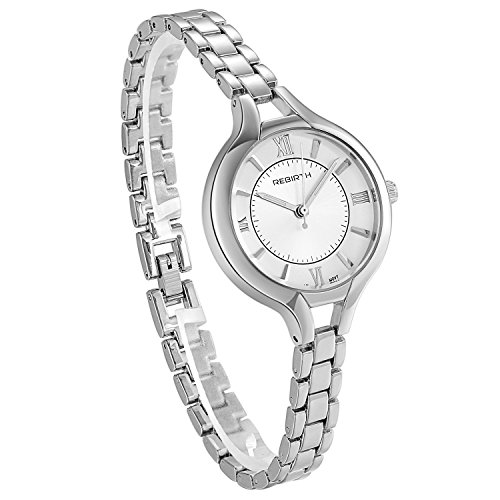 Elegante reloj de pulsera grande con correa de plata fina para mujer, reloj de pulsera para Navidad