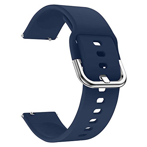 EWENYS Correa de repuesto para deportiva silicona suave de smartwatch, Compatibile con Samsung Galaxy Watch Active 2 40mm 44mm / Garmin vivoactive 3 / Amazfit GTS GTR 42mm (20mm, azul marino)