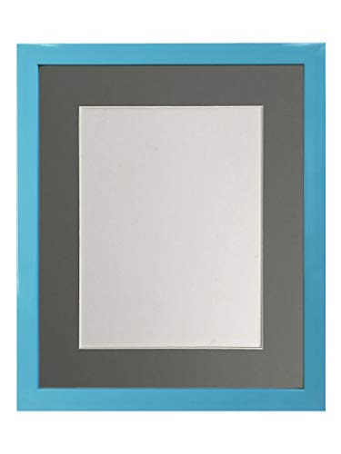 FRAMES BY POST Marco de Fotos (Cristal, Color Azul, Soporte Gris Oscuro, 40 x 30 cm Image Size 12 x 10 Inch