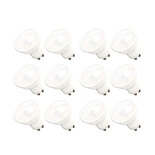 GY 12 bombillas LED inteligentes GU10, 8W = 80W, 3000K blanco suave, 580 lúmenes blanco suave, larga vida útil, bajo consumo, aptas para iluminación de riel y casas empotradas Listado UL