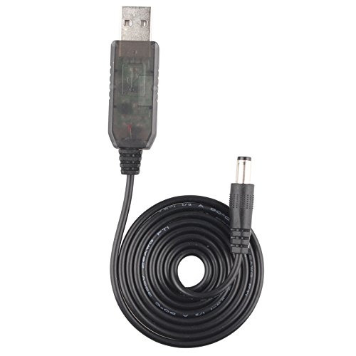 HALJIA Cable USB A DC5 V a 9V DC Step-up módulo de alimentación Convertidor Barril Macho Jack Adaptador de Enchufe Carga Fuente 5,5 x 2,1mm para Bombilla Altavoz Bluetooth/LED/USB Ventilador luz