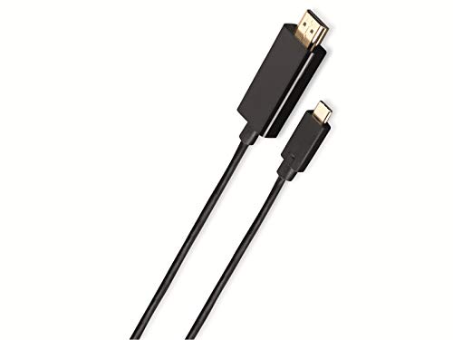 Hama 00135724 Cable Adaptador USB-C para HDMI Ultra HD MacBook, Portátil, Tablet, Compatible con Thunderbolt 3, 1.80 m, Negro