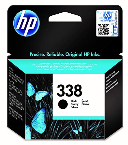 HP 338 C8765EE, Negro, Cartucho Original, de 480 páginas, para impresoras HP DeskJet serie 6500, 5700; Photosmart serie 3100, 2700, 8700 y OfficeJet serie 7400, 7200