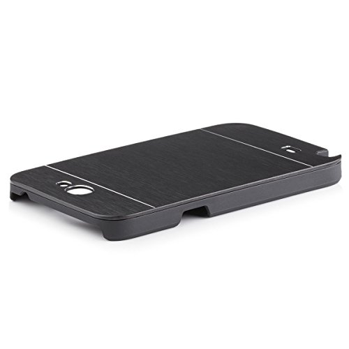 iCues Samsung Galaxy Note 2 ALU Case Cepillado Negro | [Protector de Pantalla Incluido] Piel CNC Metal de Aluminio metálico de protección Protección Cubierta Cubierta Funda Carcasa Bolsa Cover Case