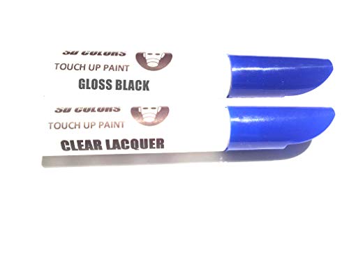 Kit de reparación de bolígrafos de pintura para retocar de 12 ml, para llantas de aleación de color negro brillante (pintura + laca)