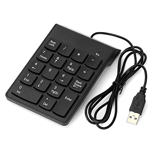 kkmoon Cable USB numérico de Slim Mini Número Pad digital 18 teclas Compatible con Laptop PC portátil de escritorio