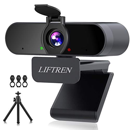 LIFTREN Webcam with Microphone for Pc, USB Streaming Webcam, Full HD Webcam 1080P for Livestream/Video Conference/Video Calling/Gaming, Laptop/Desktop, Mac/Windows/Linux