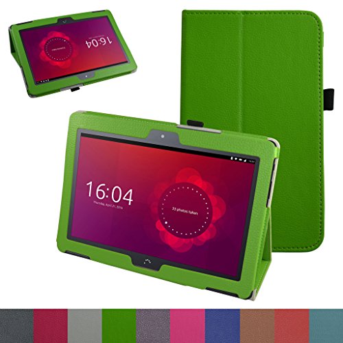 MAMA MOUTH bq Aquaris M10 Funda, Slim PU Cuero con Soporte Funda Caso Case para 10.1" bq Aquaris M10 FullHD FHD HD/Aquaris M10 Ubuntu Edition Android Tablet,Verde