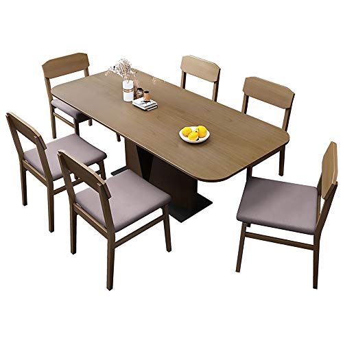 Mesa de Comedor, Mesa de Comedor de Madera Maciza y combinación de Silla de 9 Piezas Conjunto de Comedor Cuadrado Muebles de Cocina 160x90x76cm,1 Table 8 Chairs
